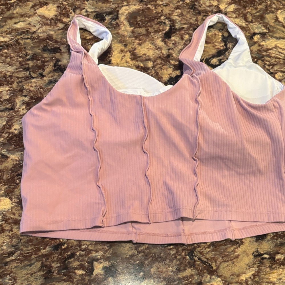 HALARA Pink Ribbed Tank Top - Picture 4 of 6
